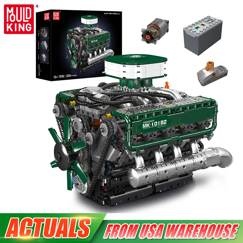 Mould King 10182 Technical Engine Toys The Motorized V8 Tank Engine Building Block Assembly Engine Brick Set Kids Christmas Gift
Mould King 10182 Technical Engine Toys The Motorized V8 Tank Engine Building Block Assembly Engine Brick Set Kids Christmas Gift