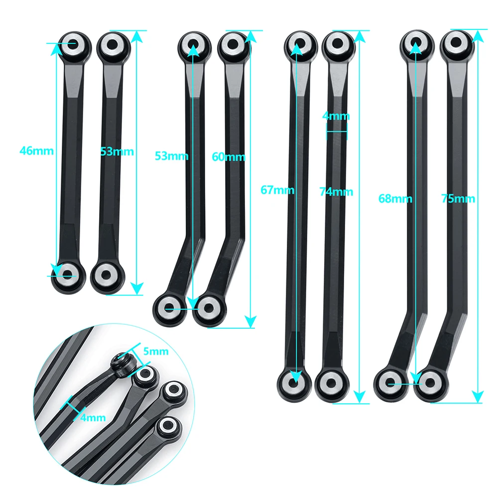 AXSPEED металлический комплект тяги с усиленным рычагом для 1/18 TRX-4M Bronco Defender RC гусеничный автомобиль, запчасти 
AXSPEED металлический комплект тяги с усиленным рычагом для 1/18 TRX-4M Bronco Defender RC гусеничный автомобиль, запчасти