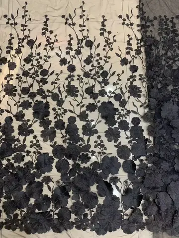 Colorful 3D Flower Lace Fabric, DIY Wedding Dress, Luxury, Latest, Width 130cm, Hot Selling by Yard