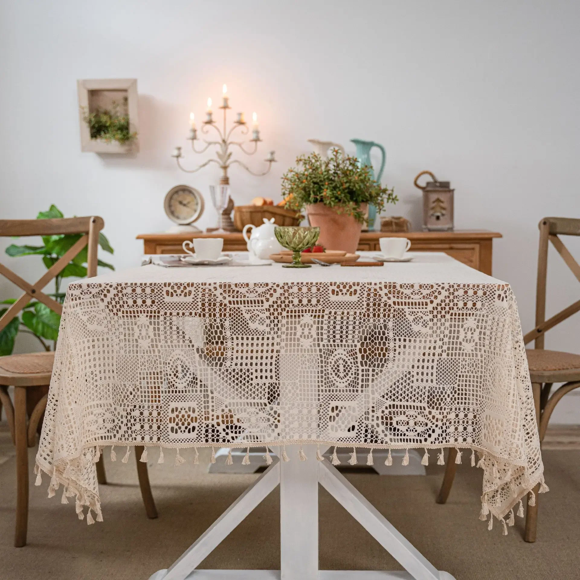 Vintage Knit Hollow Decorative Table Cloth Handmade Crochet Lace Dining Tablecloth Tassel Coffee Table Cover Cloth Home Decor
Vintage Knit Hollow Decorative Table Cloth Handmade Crochet Lace Dining Tablecloth Tassel Coffee Table Cover Cloth Home Decor