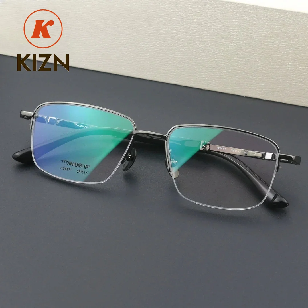 Business Men's Semi-rimless Eyeglasses Titanium IP Plating Bull Horn Temple Eyewear Prescription Myopia Optical Glasses Pure
Business Men's Semi-rimless Eyeglasses Titanium IP Plating Bull Horn Temple Eyewear Prescription Myopia Optical Glasses Pure