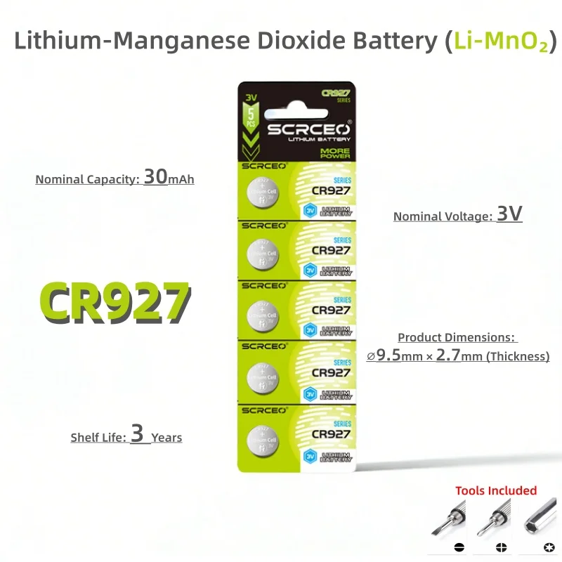 CR927 Brand New Button Battery Replaces for CR927 DL927 BR927 ECR927 3V Lithium Coins Cell Battery Watch LED Light Toys
CR927 Brand New Button Battery Replaces for CR927 DL927 BR927 ECR927 3V Lithium Coins Cell Battery Watch LED Light Toys
