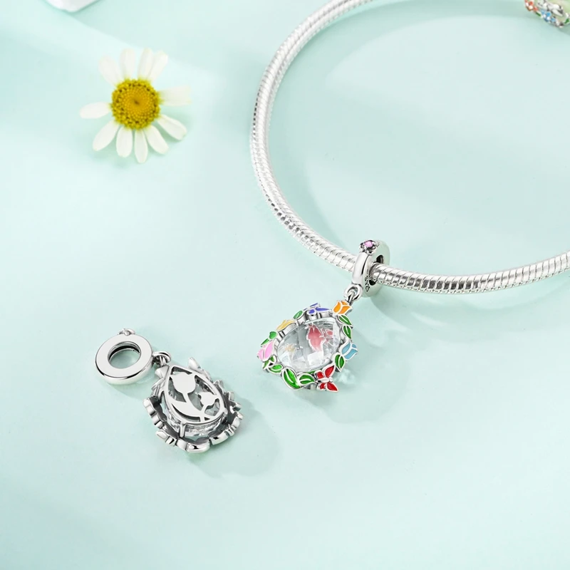 925 Sterling Silver Crystal Tulip Charms Besds Zircon Dangle Fit 3mm Original Bracelet DIY Women Birthday Anniversary Jewelry
925 Sterling Silver Crystal Tulip Charms Besds Zircon Dangle Fit 3mm Original Bracelet DIY Women Birthday Anniversary Jewelry