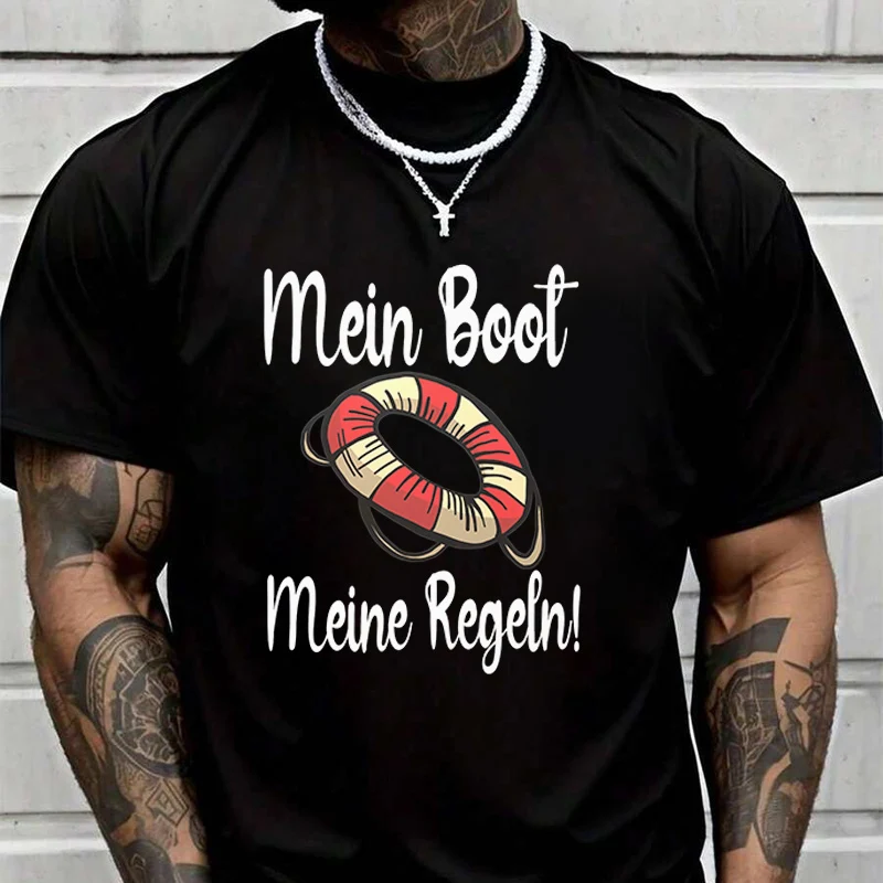 My Boat My Rules Men's Graphic Print T-Shirt Fashionable Casual Street Style Suitable For Travel And Sports Tee
My Boat My Rules Men's Graphic Print T-Shirt Fashionable Casual Street Style Suitable For Travel And Sports Tee