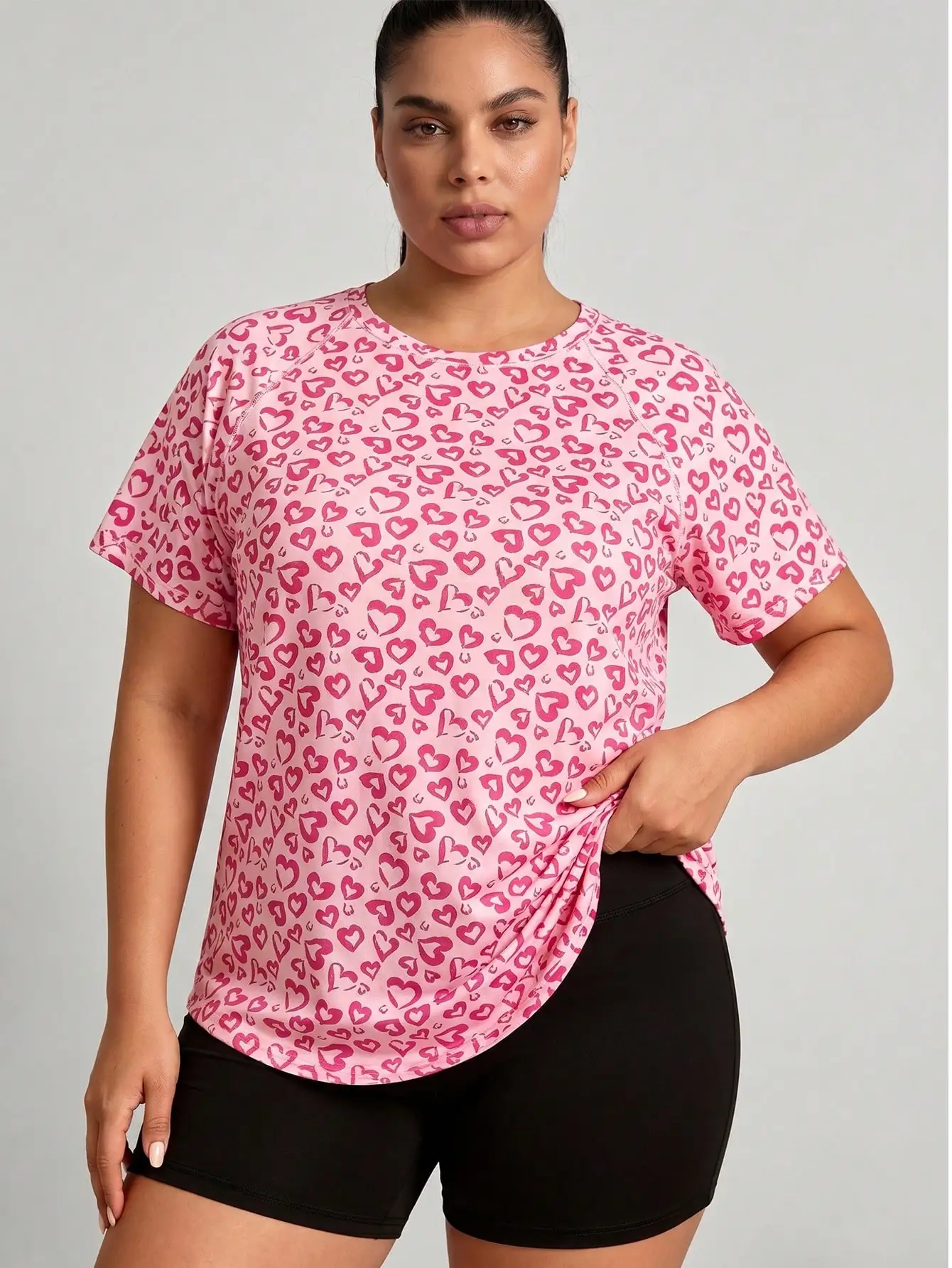 Fashion Leopard Print Plus Size Yoga Shirt Women Asymmetrical Hem Short Sleeve Round Neck Soft Stretch Gym Top
Fashion Leopard Print Plus Size Yoga Shirt Women Asymmetrical Hem Short Sleeve Round Neck Soft Stretch Gym Top