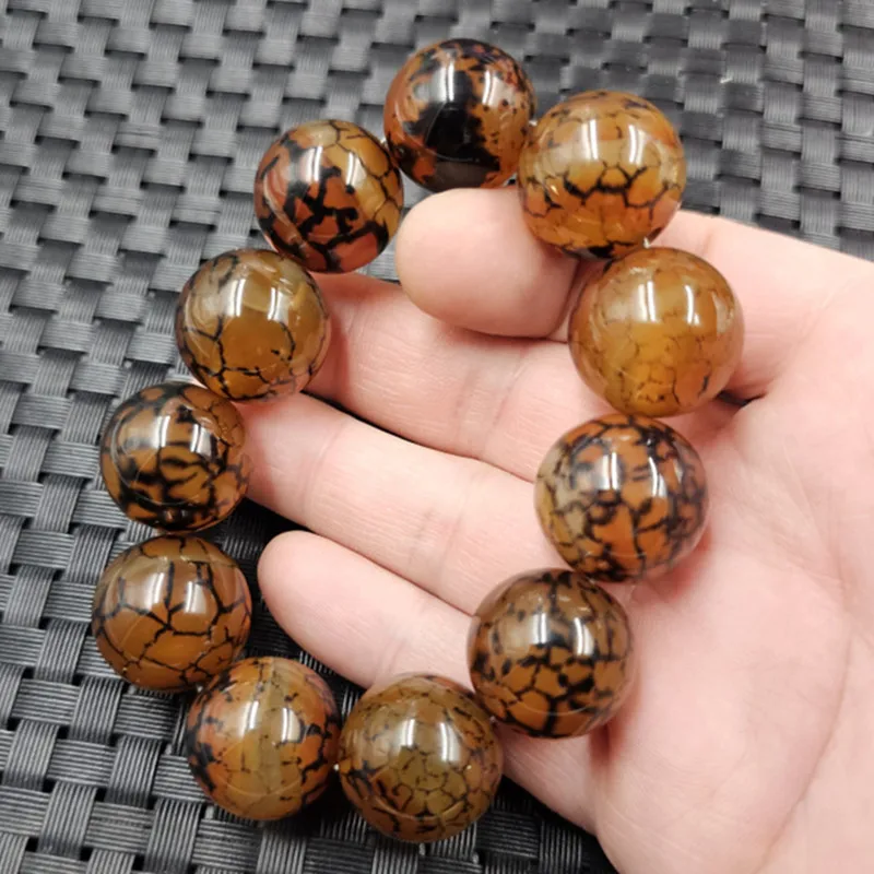 20mmFlower round Beads Jade Brown Longling Agate Men and Women Same Style Large Bracelet
20mmFlower round Beads Jade Brown Longling Agate Men and Women Same Style Large Bracelet
