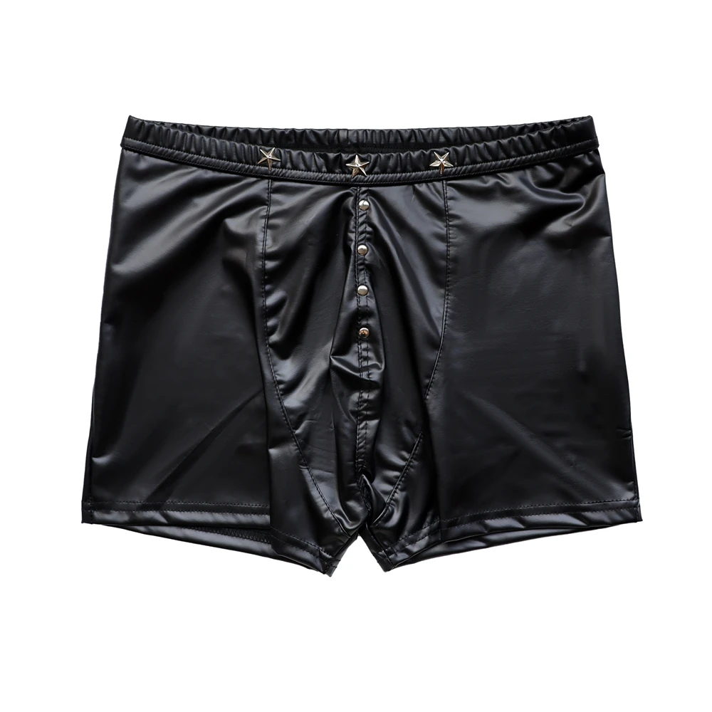 Men Elastic Waistband Sexy Soft Underwear Glossy Faux Leather Underpants Tight Boxer Shorts Bulge Pouch Trunks Club Wear Panties 
Men Elastic Waistband Sexy Soft Underwear Glossy Faux Leather Underpants Tight Boxer Shorts Bulge Pouch Trunks Club Wear Panties