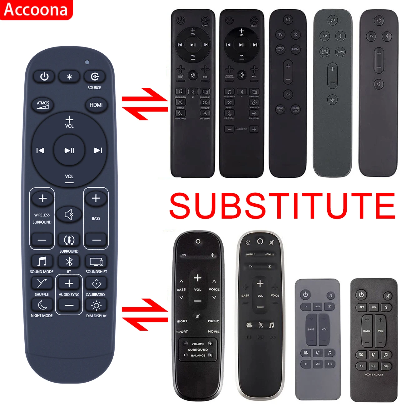 Remote control for JBL Bar 9.1 Bar 5.1 Bar 5.0 Bar 3.1 Bar 2.1 2.0 CH Soundbar System Studio JBLBAR913DBLKAM JBL2GBAR51IMBLKAM
Remote control for JBL Bar 9.1 Bar 5.1 Bar 5.0 Bar 3.1 Bar 2.1 2.0 CH Soundbar System Studio JBLBAR913DBLKAM JBL2GBAR51IMBLKAM