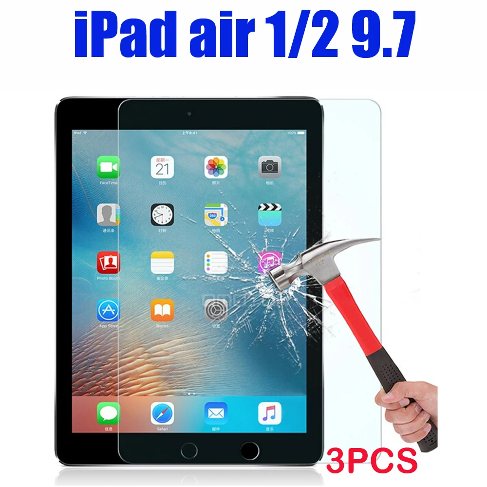 3PCS Glass screen protector for Apple ipad 9.7'' air 1st and 2nd Generation tablet protective film
3PCS Glass screen protector for Apple ipad 9.7'' air 1st and 2nd Generation tablet protective film