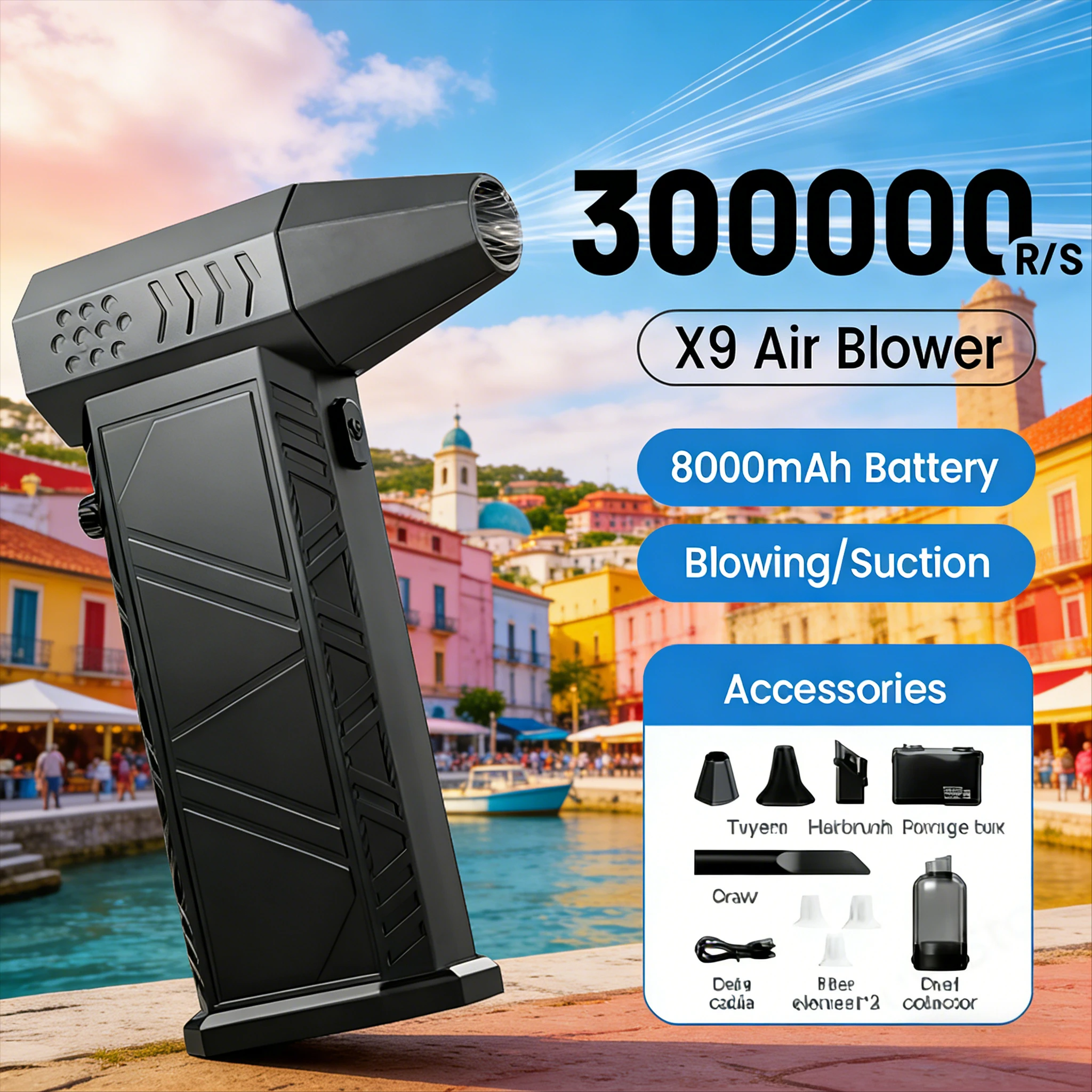 Фен X9 HyperBlast 300000 об/мин - бесщеточный двигатель, универсальный очиститель пыли для дома, автомобиля и ПК
Фен X9 HyperBlast 300000 об/мин - бесщеточный двигатель, универсальный очиститель пыли для дома, автомобиля и ПК