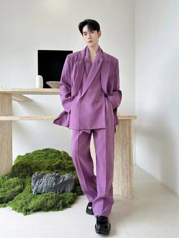 Casual Double Collar Pad oulder Men's Suit Two Piece Set Spring Faion West Pants Rear Center Slit All Seasons Chinese Pro...
Casual Double Collar Pad oulder Men's Suit Two Piece Set Spring Faion West Pants Rear Center Slit All Seasons Chinese Pro...