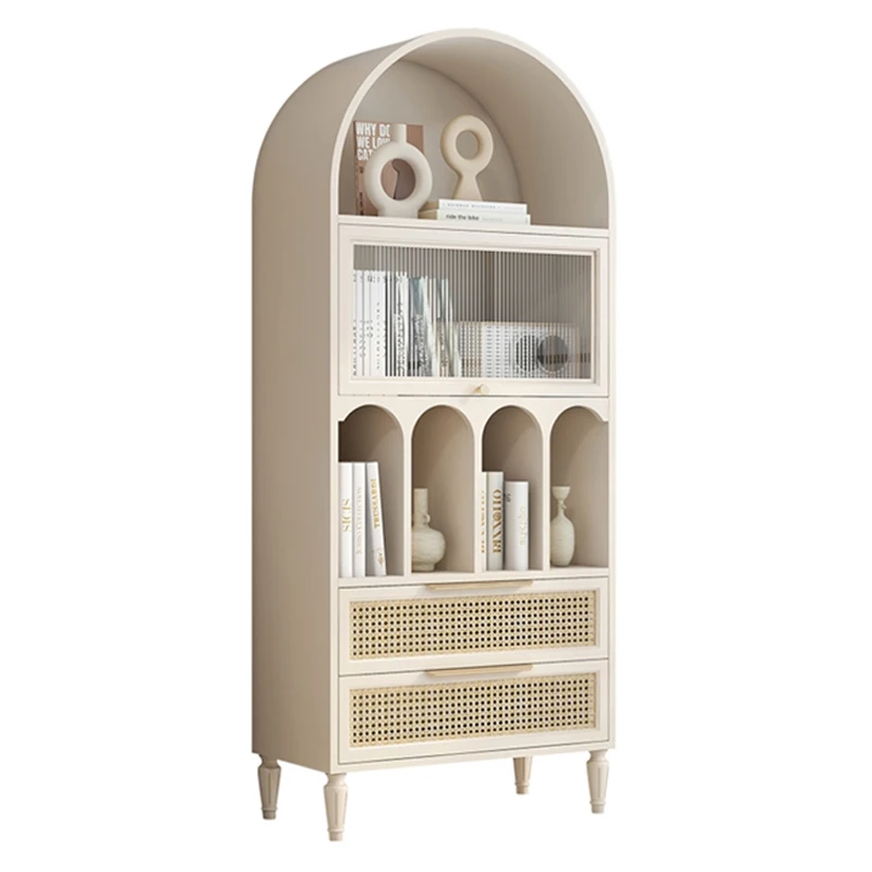 French Solid Wood Bookcase American Retro Rattan Arch Display Cabinet Living Room Open Locker
French Solid Wood Bookcase American Retro Rattan Arch Display Cabinet Living Room Open Locker