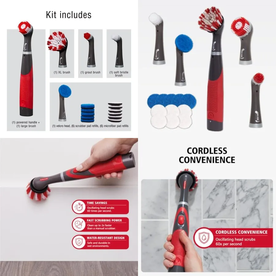 Reveal Power Cordless Electric Scrub Brush, 60-min long runtime, water-resistant, 3X faster cleaning, powerful stain remover for tile and grout
Reveal Power Cordless Electric Scrub Brush, 60-min long runtime, water-resistant, 3X faster cleaning, powerful stain remover for tile and grout