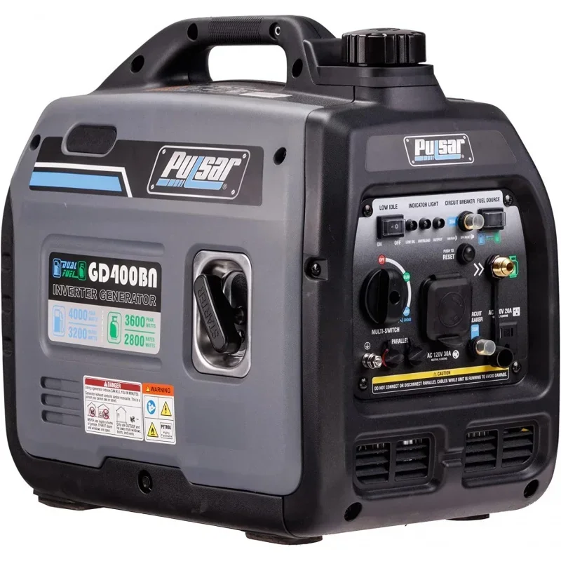 QWPulsar Products GD400BN,4000W Portable super-quiet Dual Fuel & Parallel Capability,RV-Ready,CARB Compliant
QWPulsar Products GD400BN,4000W Portable super-quiet Dual Fuel & Parallel Capability,RV-Ready,CARB Compliant