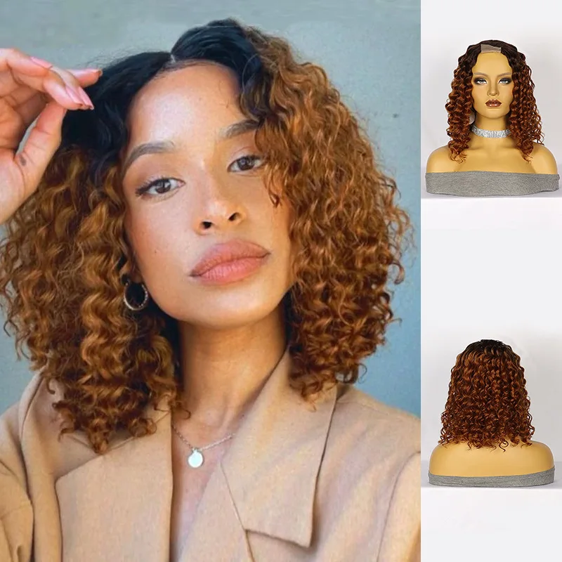 Ombre Brown 14Inch Synthetic Lace Curly Bob Wig for Black Women Honey Blonde Color Short Deep Wave Glueless Dark Roots Hair Use
Ombre Brown 14Inch Synthetic Lace Curly Bob Wig for Black Women Honey Blonde Color Short Deep Wave Glueless Dark Roots Hair Use