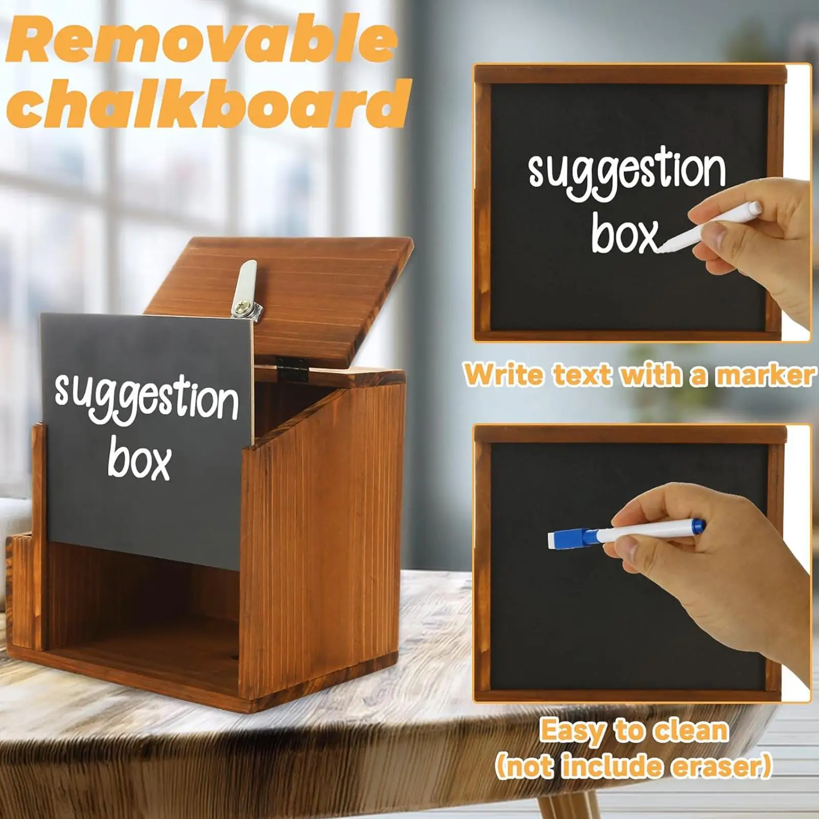 Wooden Suggestion Box Private Wall Mounted Lockable Storage Money Donation Comment Box for Cafe School Office Restaurants Bar
Wooden Suggestion Box Private Wall Mounted Lockable Storage Money Donation Comment Box for Cafe School Office Restaurants Bar