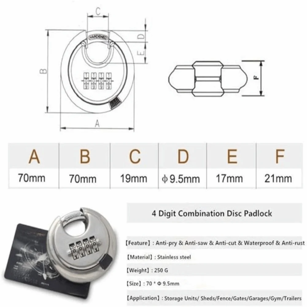 Password Stainless Steel Round Cake Lock Combination Safety Combination Lock Heavy Duty Metal Discus Padlock Fences
Password Stainless Steel Round Cake Lock Combination Safety Combination Lock Heavy Duty Metal Discus Padlock Fences