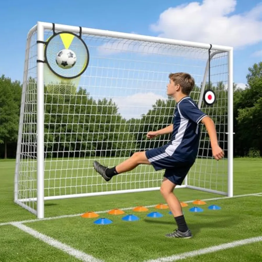 Soccer Goal for Backyard - 8×6 FT, Training and Tournament Size Metal Frame Soccer Net with Target Net, Shooting Target & 12 Training Cones for Kids Teens Adults Easy Assembly
Soccer Goal for Backyard - 8×6 FT, Training and Tournament Size Metal Frame Soccer Net with Target Net, Shooting Target & 12 Training Cones for Kids Teens Adults Easy Assembly