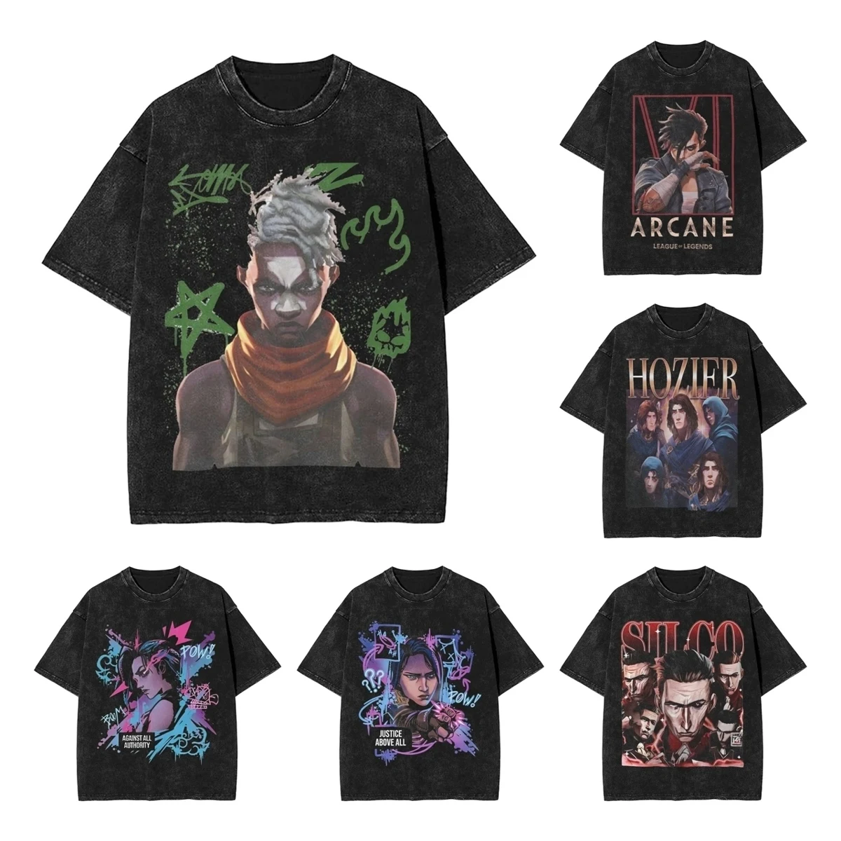 Arcane Ekko Arcane Washed футболка уличная фиолетовая Arcane хип-хоп винтажная футболка JInx футболки топы мужские женские хлопковые High Street
Arcane Ekko Arcane Washed футболка уличная фиолетовая Arcane хип-хоп винтажная футболка JInx футболки топы мужские женские хлопковые High Street