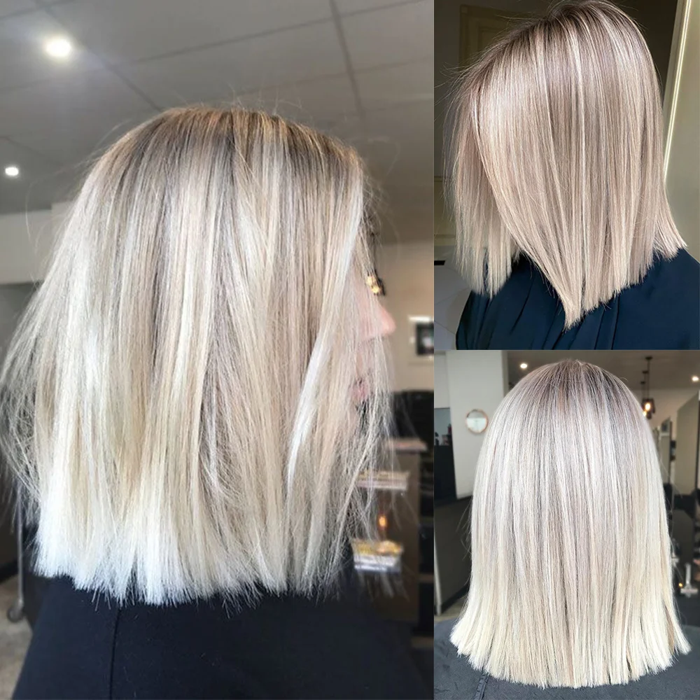 Ash Platinum Blonde HD Synthetic Lace Front Wig Balayage Blonde 12'' Bob Cut Wig High Heat Straight Fibre Gift Wig For Summer
Ash Platinum Blonde HD Synthetic Lace Front Wig Balayage Blonde 12'' Bob Cut Wig High Heat Straight Fibre Gift Wig For Summer