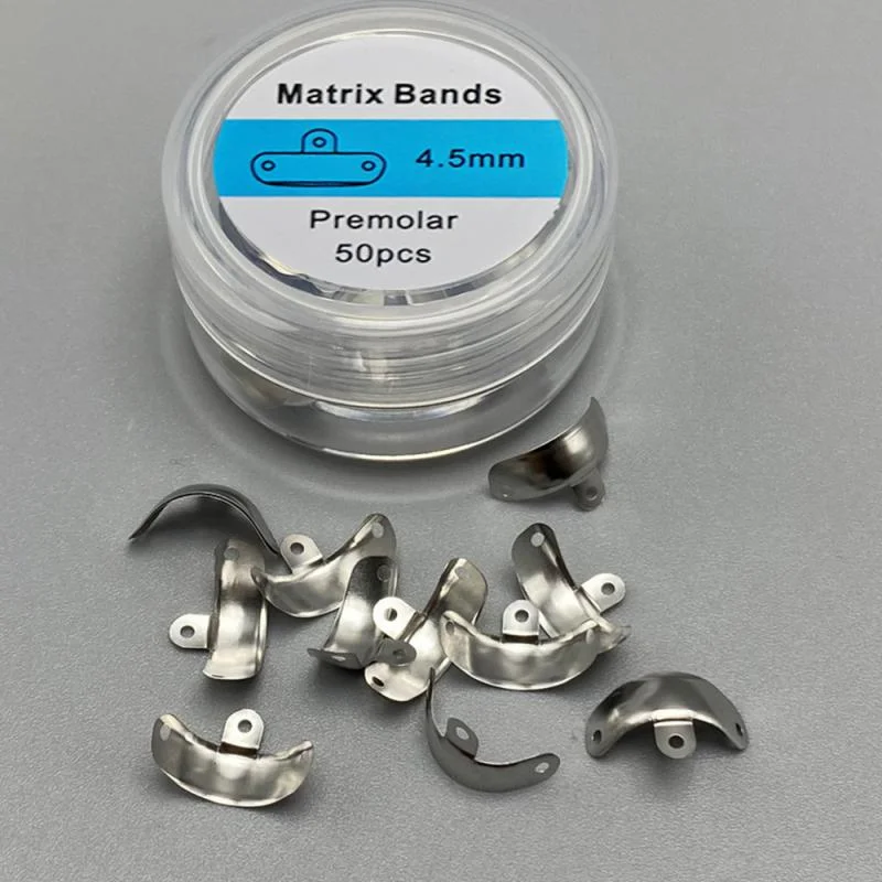 50Pcs Dental Matrix Bands Sectional Contoured Metal Matrices Dental Forming Clip 3.5/4.5/5.5/6.5mm For Teeth Dentistry Tools
50Pcs Dental Matrix Bands Sectional Contoured Metal Matrices Dental Forming Clip 3.5/4.5/5.5/6.5mm For Teeth Dentistry Tools