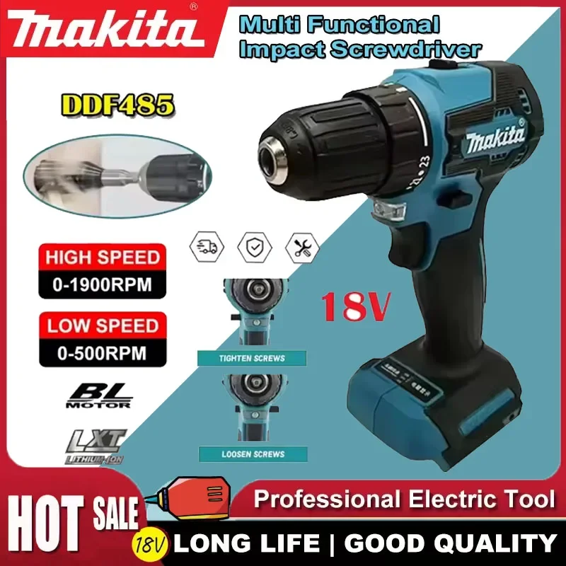 Аккумуляторная ударная дрель Makita DDF485 18В, бесщеточная, с регулировкой скорости, для сверления и ударных работ
Аккумуляторная ударная дрель Makita DDF485 18В, бесщеточная, с регулировкой скорости, для сверления и ударных работ