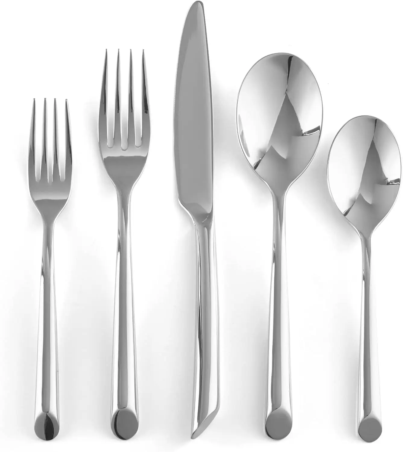 18/10 Stainless Steel Flatware Set, 5-Piece Mirror Finish Cutlery, Dishwasher Safe for Home or Restaurant
18/10 Stainless Steel Flatware Set, 5-Piece Mirror Finish Cutlery, Dishwasher Safe for Home or Restaurant