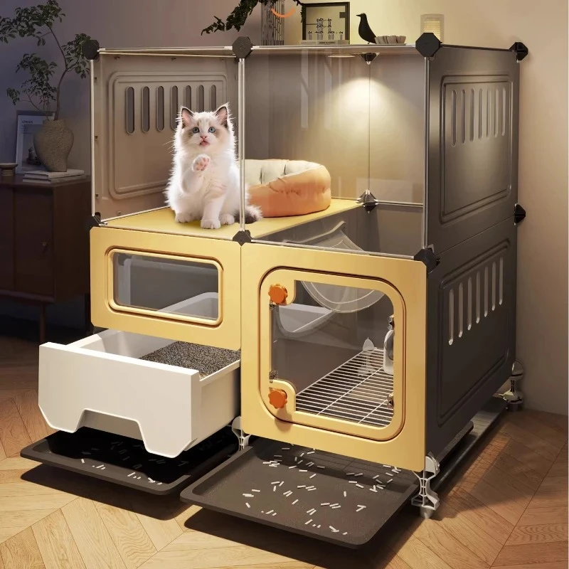 Cat Villa Household Indoor House One Room One Living Room One Bathroom Cabinet Integrated with Toilet
Cat Villa Household Indoor House One Room One Living Room One Bathroom Cabinet Integrated with Toilet