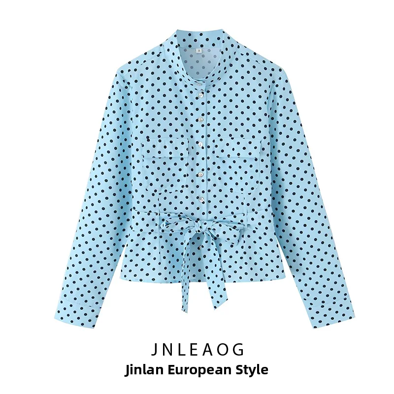 JNLEAOG Blue Polka Dot Button Shirt Style Outerwear Women's Fashion Summer New Arrival Polyester Fiber Long Sleeve Stan...
JNLEAOG Blue Polka Dot Button Shirt Style Outerwear Women's Fashion Summer New Arrival Polyester Fiber Long Sleeve Stan...