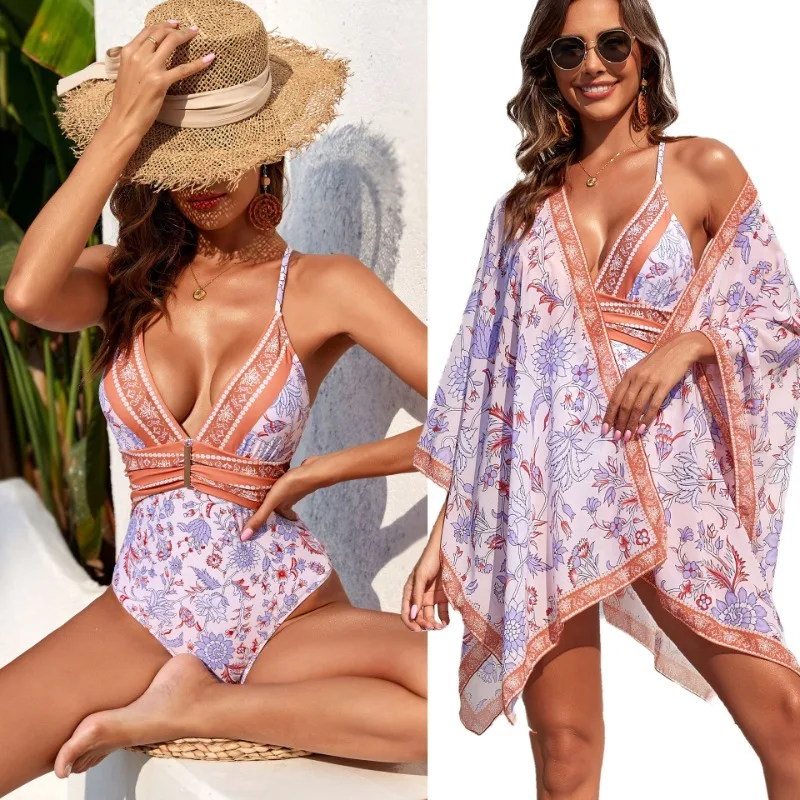 Tropical Palm Print One Piece Swimsuit Adjustable Straps Swimwear Women Beach Vacation Outfit
Tropical Palm Print One Piece Swimsuit Adjustable Straps Swimwear Women Beach Vacation Outfit