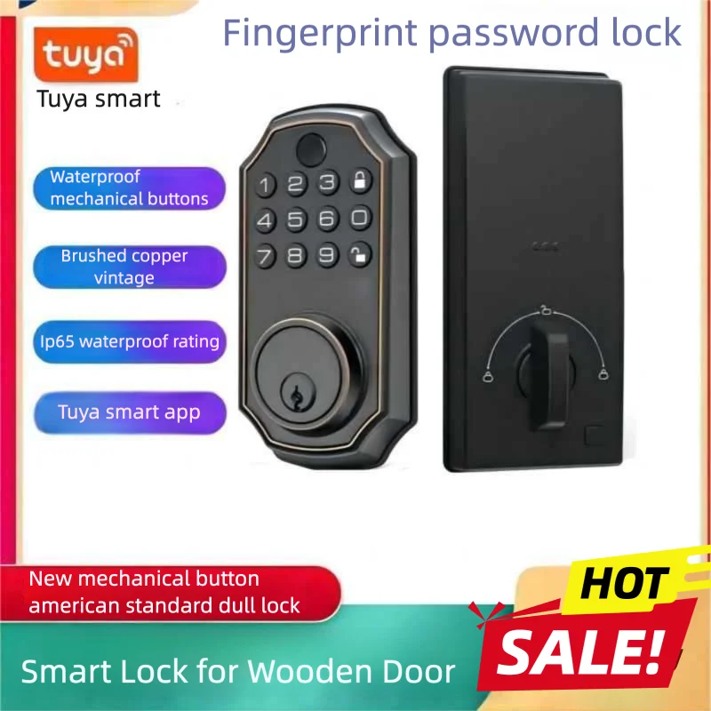 Tuya Bluetooth WiFi Smart Fingerprint Lock - Keypad Door Lock with Physical Buttons, Remote Control via App for Apartment, Home,
Tuya Bluetooth WiFi Smart Fingerprint Lock - Keypad Door Lock with Physical Buttons, Remote Control via App for Apartment, Home,