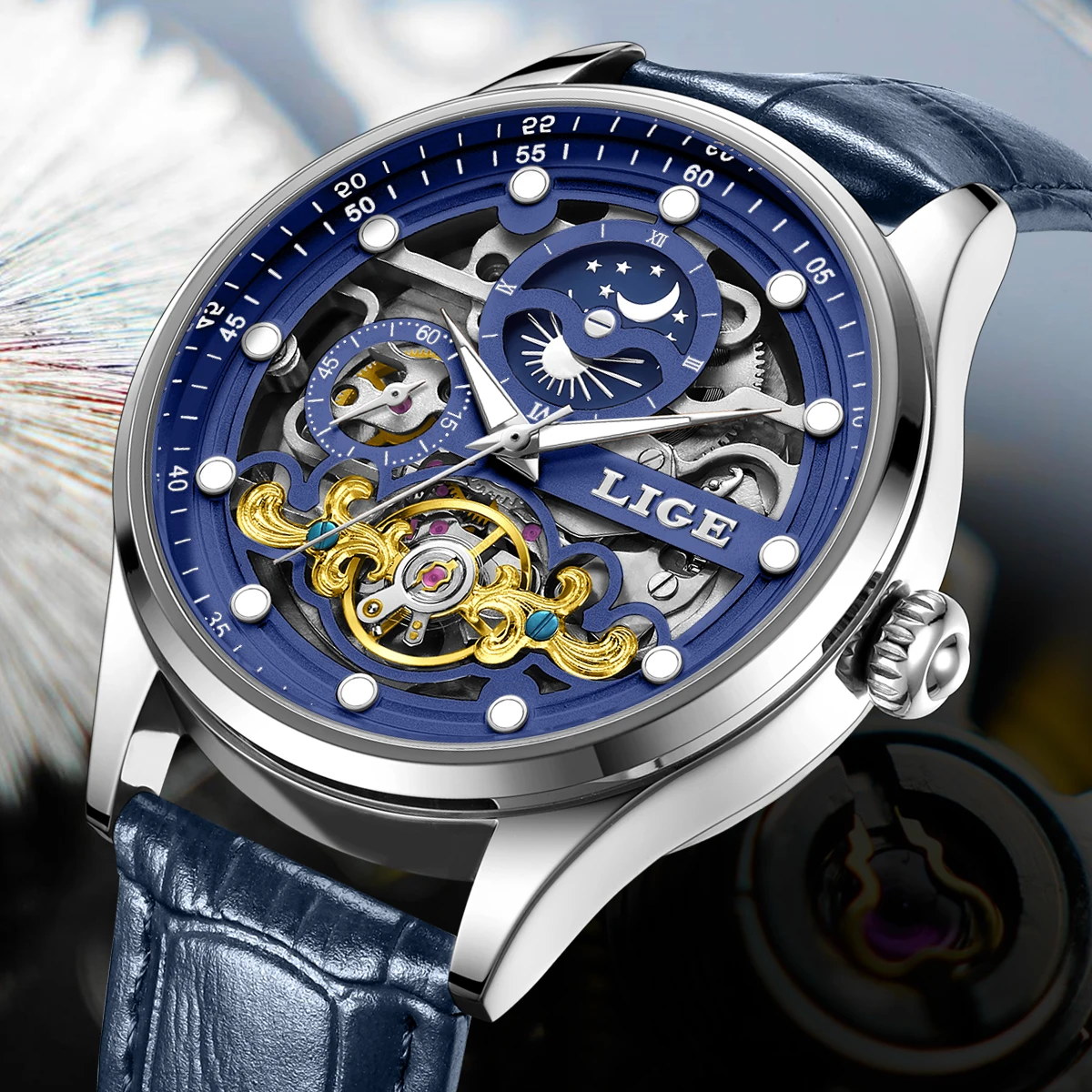 LIGE Fashion Luxury Watch Men's Mechanical Watch Automatic Movement Waterproof Luminous Leather Watches Relogio mecanico reloj
LIGE Fashion Luxury Watch Men's Mechanical Watch Automatic Movement Waterproof Luminous Leather Watches Relogio mecanico reloj