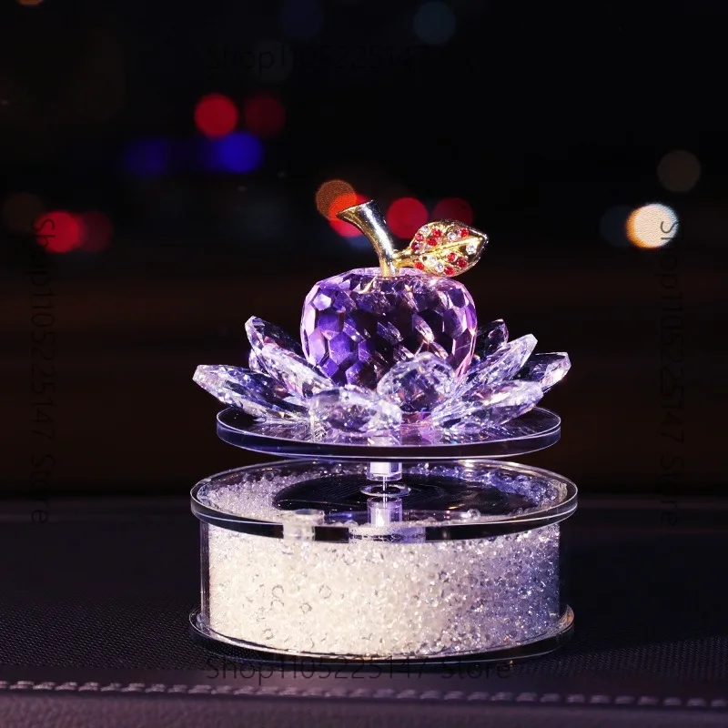 Solar rotating crystal apple car lotus perfume seat ornament car interior femininity elegant center console
Solar rotating crystal apple car lotus perfume seat ornament car interior femininity elegant center console