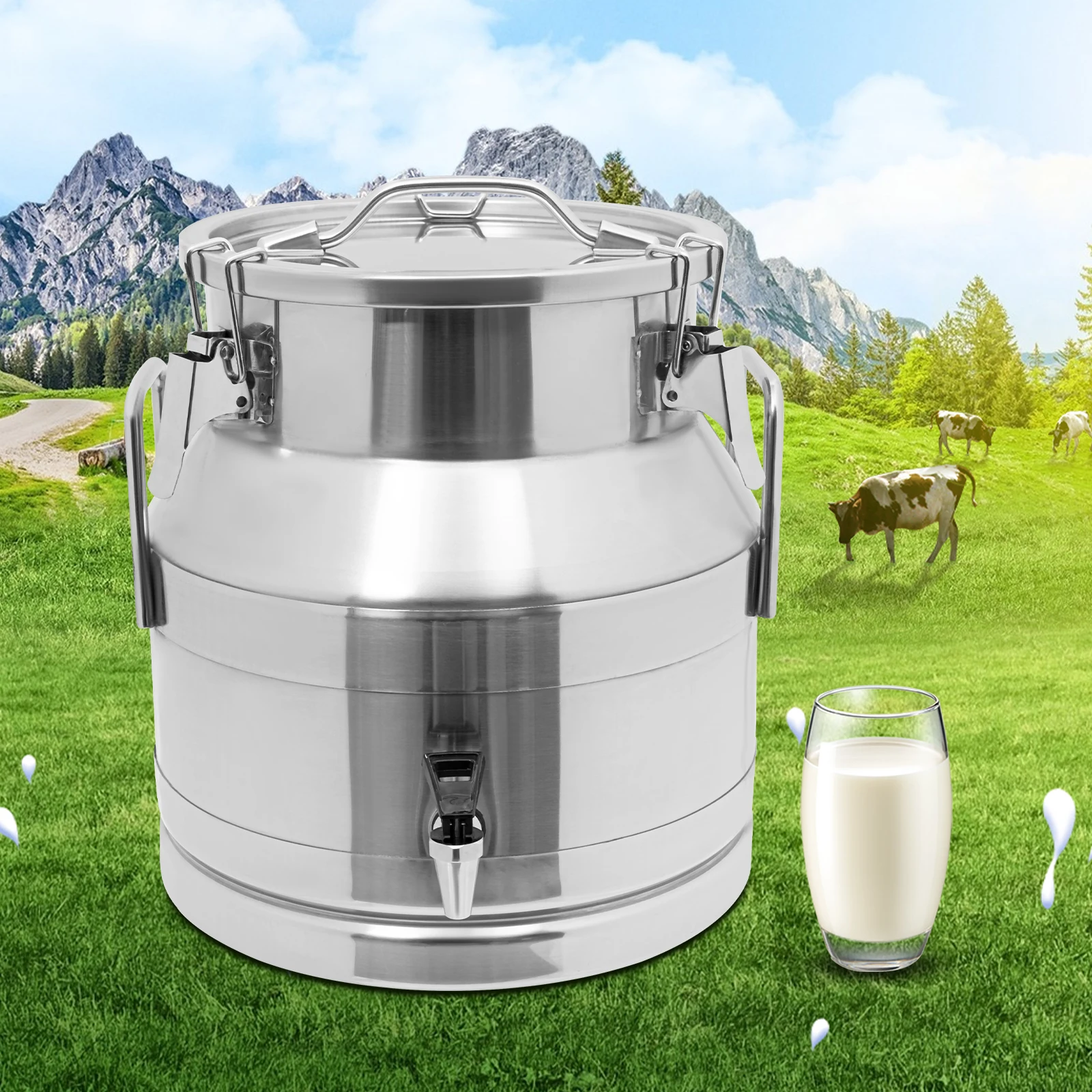 20L/5.28Gal Premium Stainless Steel Milk Can W/ Tap for Dairy,Brewing & Bulk Liquid Storage, Silver Tabletop Modern Round Design
20L/5.28Gal Premium Stainless Steel Milk Can W/ Tap for Dairy,Brewing & Bulk Liquid Storage, Silver Tabletop Modern Round Design