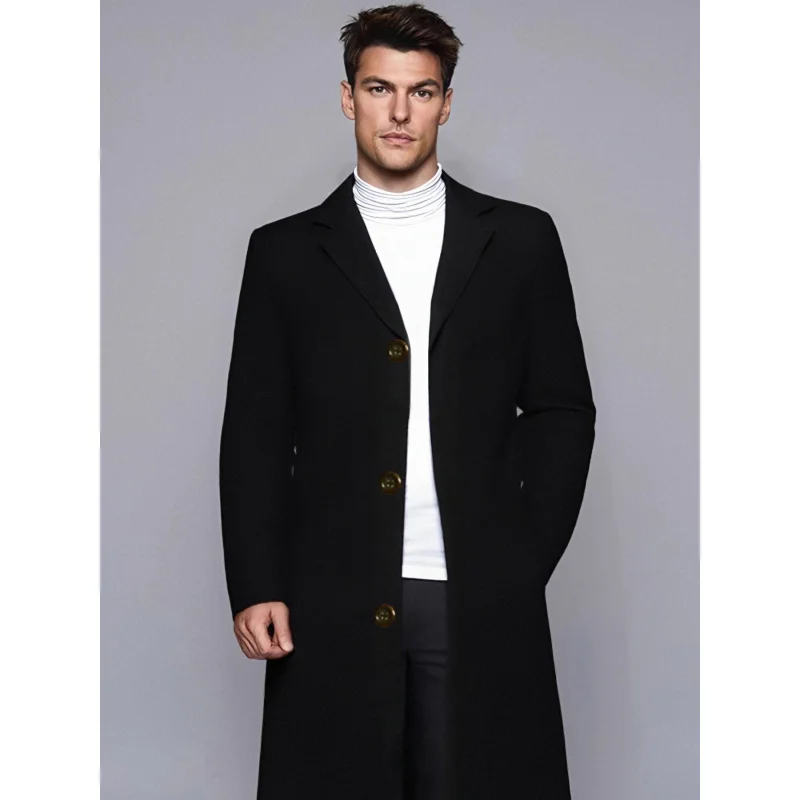 Men's Business Casual Mature Solid Color Long Over-the-Knee Straight Lapel Coat Trench Coat
Men's Business Casual Mature Solid Color Long Over-the-Knee Straight Lapel Coat Trench Coat
