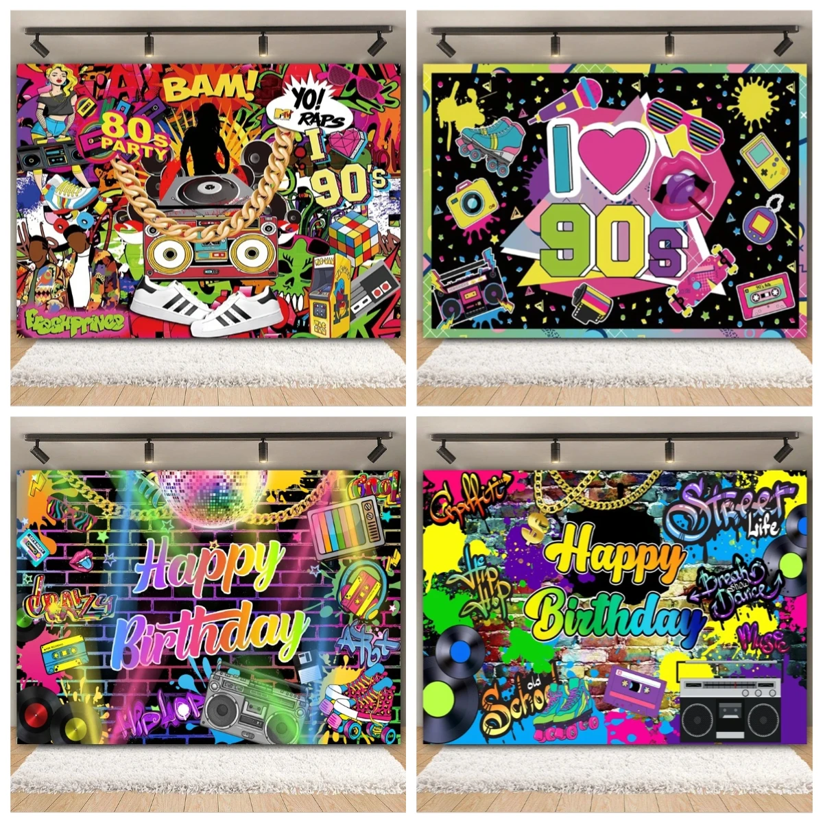 Back To 80's 90's Hip Hop Disco Music Backdrop Graffiti Dance Neon Glow Adult Baby Birthday Party Photography Background Decor
Back To 80's 90's Hip Hop Disco Music Backdrop Graffiti Dance Neon Glow Adult Baby Birthday Party Photography Background Decor