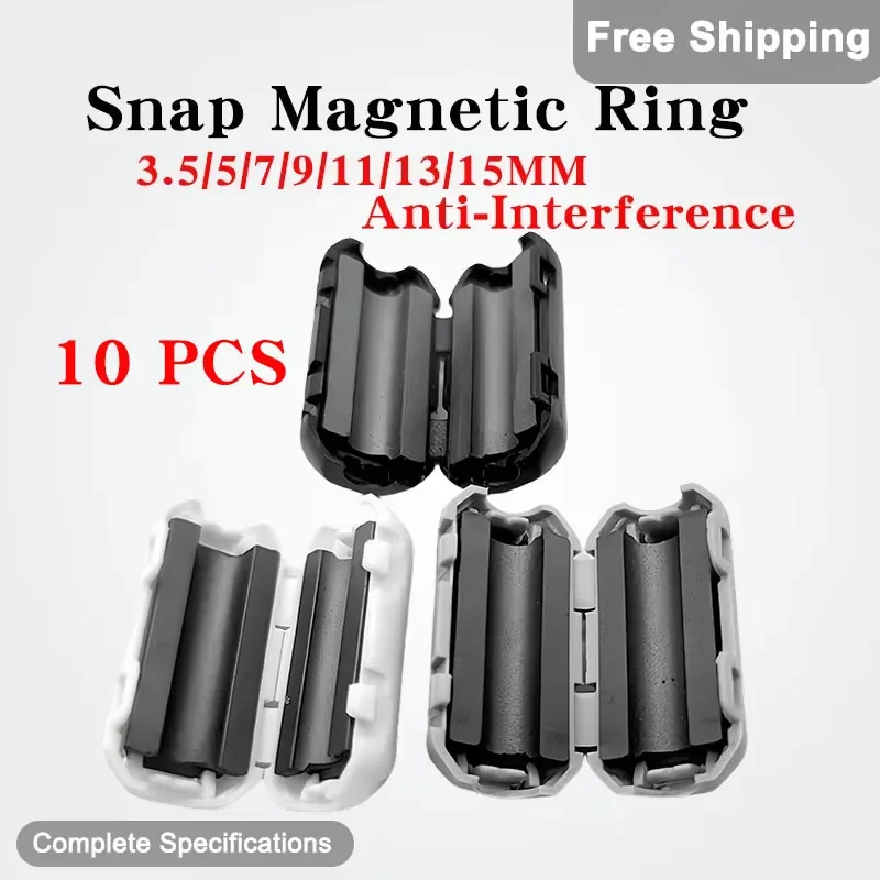 10Pcs Snap Magnetic Ferrite Ring Filter, Cable Shield, Removable, 3.5-15MM Inner Diameter, Degaussing
10Pcs Snap Magnetic Ferrite Ring Filter, Cable Shield, Removable, 3.5-15MM Inner Diameter, Degaussing