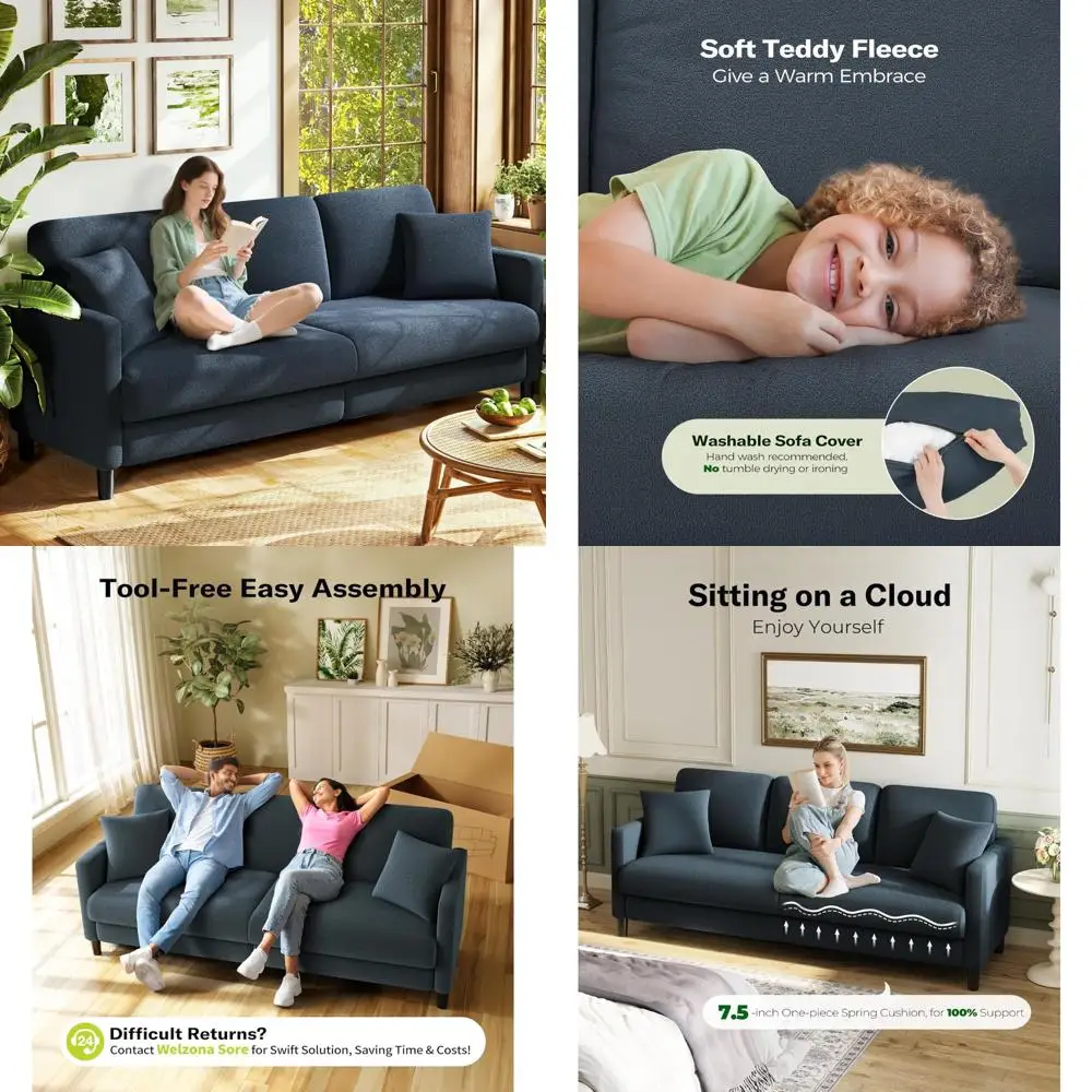 "83 inch sofa couch for comfortable living room, plush teddy fleece sofas, easy assembly loveseat sofa without tools, solid wood
"83 inch sofa couch for comfortable living room, plush teddy fleece sofas, easy assembly loveseat sofa without tools, solid wood