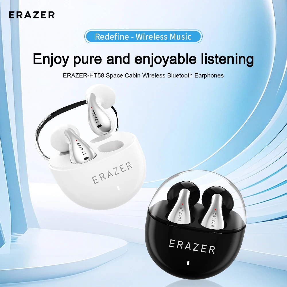 ERAZER HT58 Space Cabin Wireless Bluetooth 5.4 Earphone Intelligent Noise Reduction 360° Panoramic HIFI Sound Effects Headphones
ERAZER HT58 Space Cabin Wireless Bluetooth 5.4 Earphone Intelligent Noise Reduction 360° Panoramic HIFI Sound Effects Headphones