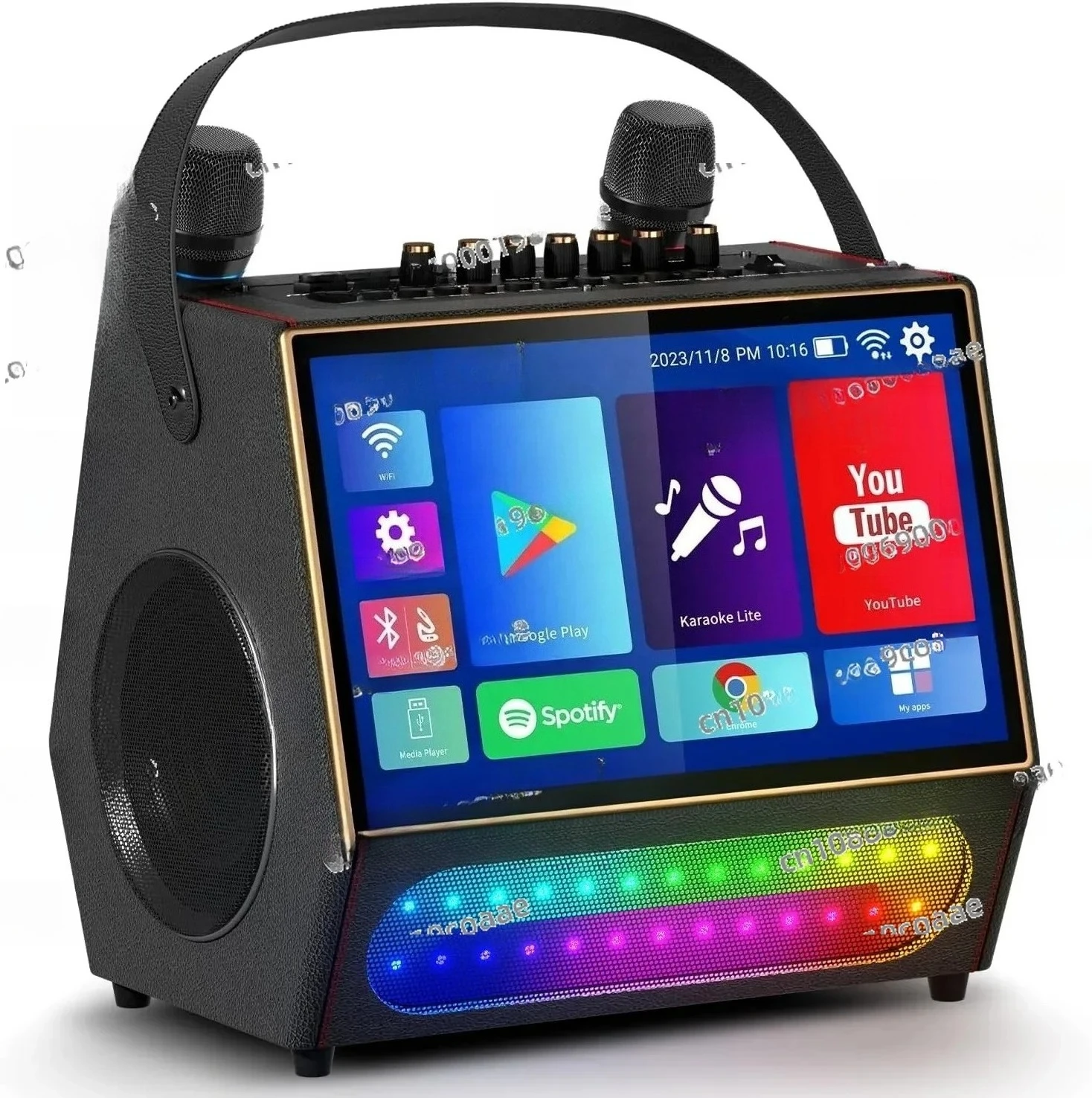 Karaoke Machine with Lyrics Display Screen for Adults, Portable Bluetooth Speaker with 2 Rechargeable UHF Mics
Karaoke Machine with Lyrics Display Screen for Adults, Portable Bluetooth Speaker with 2 Rechargeable UHF Mics