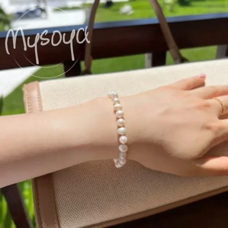 MYSOYA White Freshwater Pearl Bridesmaid Bracelet 6-7mm With Gift Box For Her/Him Wedding/Birthday/Valentine's Day Gift
MYSOYA White Freshwater Pearl Bridesmaid Bracelet 6-7mm With Gift Box For Her/Him Wedding/Birthday/Valentine's Day Gift