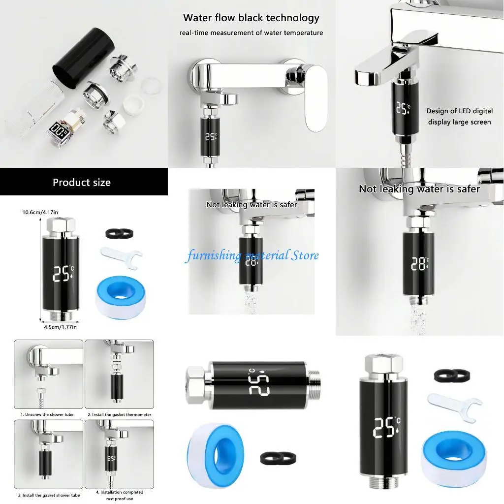 Y5GD Faucet Thermometers LED Display Water Power Thermometers Portable Waterproof for Safe Bathing Water Control
Y5GD Faucet Thermometers LED Display Water Power Thermometers Portable Waterproof for Safe Bathing Water Control