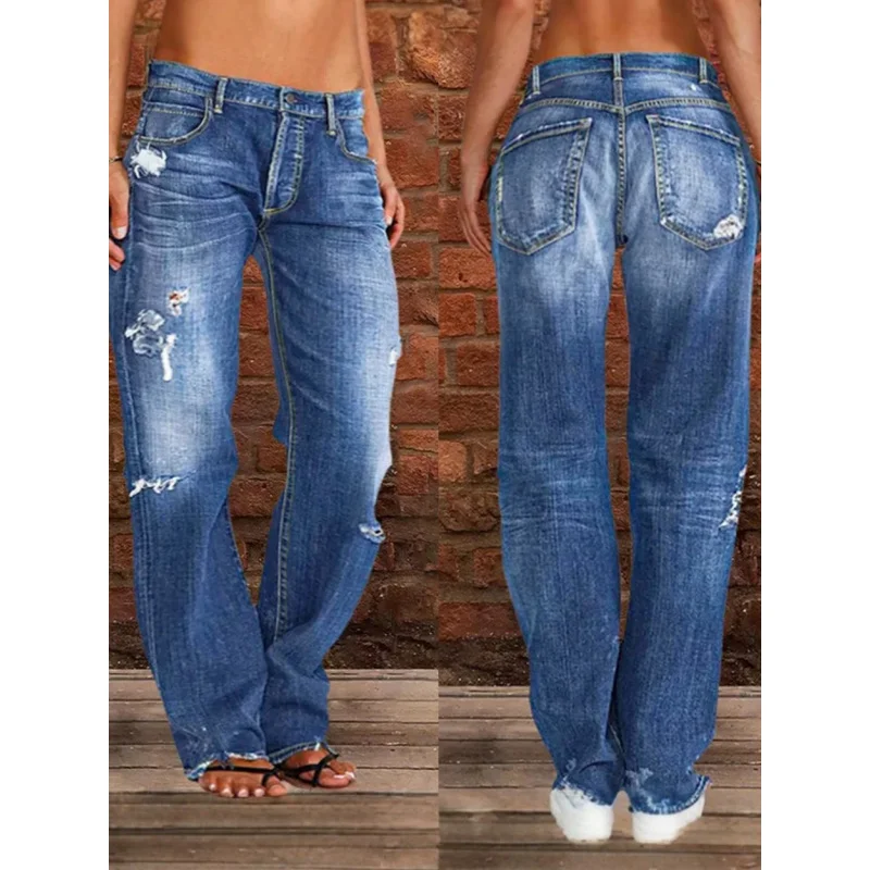 Retro High Waisted Ripped Wide Leg Jeans Women's Loose Straight Leg Washed Pants Spring/Summer New Style
Retro High Waisted Ripped Wide Leg Jeans Women's Loose Straight Leg Washed Pants Spring/Summer New Style