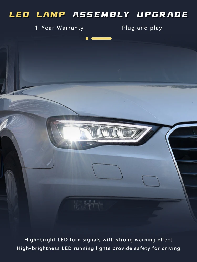 Car Lights for Audi A3 Frontlight 2013-2016 Full LED Headlight Projector Lens Dynamic DRL Head Lamp Auto Tools Accessories
Car Lights for Audi A3 Frontlight 2013-2016 Full LED Headlight Projector Lens Dynamic DRL Head Lamp Auto Tools Accessories