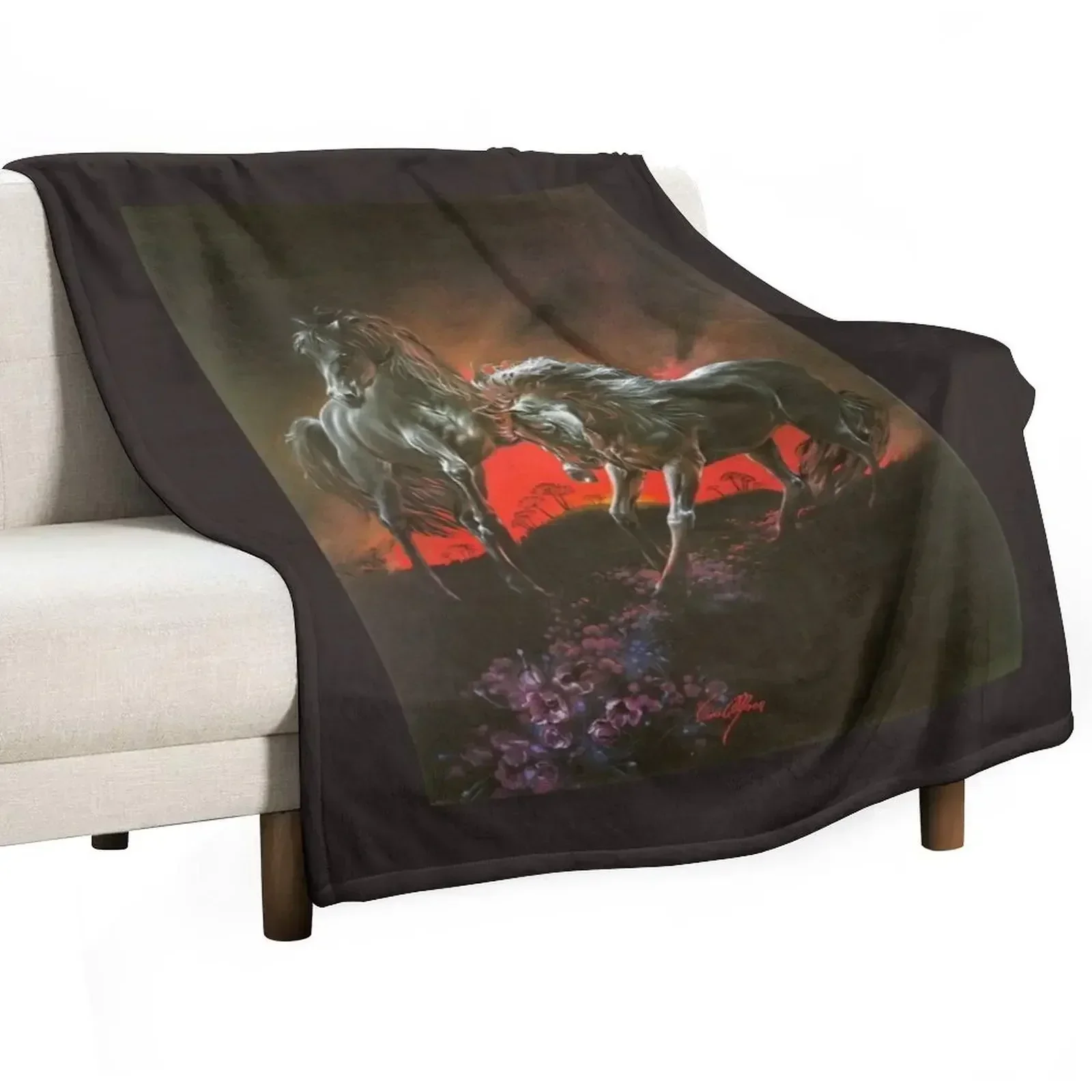 Dark Horses Throw Blanket Travel Size Cozy Blanket for Plane Train
Dark Horses Throw Blanket Travel Size Cozy Blanket for Plane Train