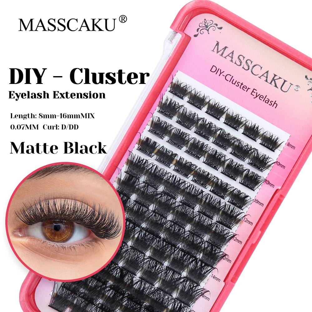 MASSCAKU Individual 8-16mm Mix Length DIY Clusters Eyelash Wispy Matte Deep Black Segmented Hybrid Eyelashes Easy to Operate
MASSCAKU Individual 8-16mm Mix Length DIY Clusters Eyelash Wispy Matte Deep Black Segmented Hybrid Eyelashes Easy to Operate