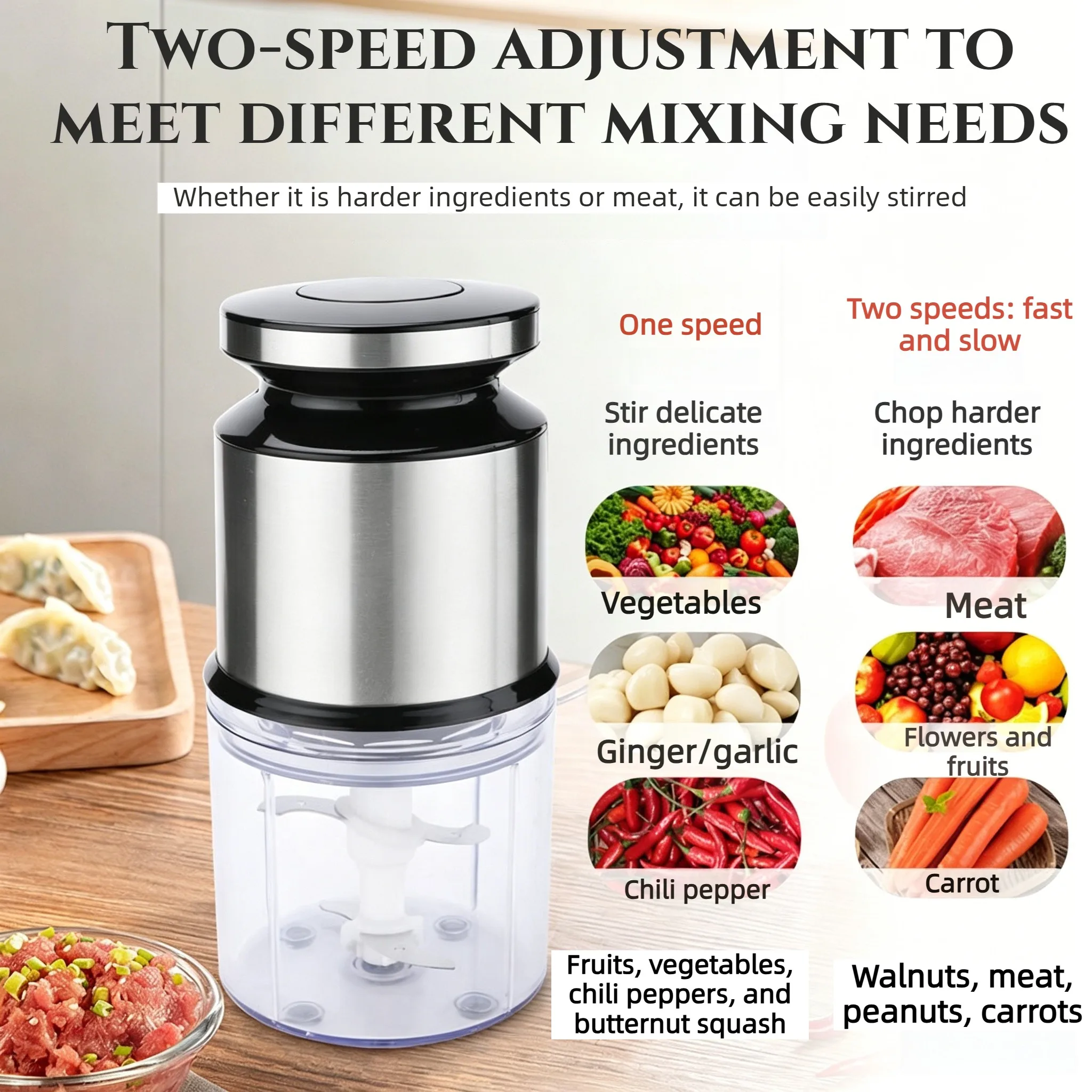 Food Chopper 600ml Electric Kitchen Mixer 300 W Kitchen Gadgets Food Preparation Kitchen Gadgets Home Appliances Meat Grinder
Food Chopper 600ml Electric Kitchen Mixer 300 W Kitchen Gadgets Food Preparation Kitchen Gadgets Home Appliances Meat Grinder