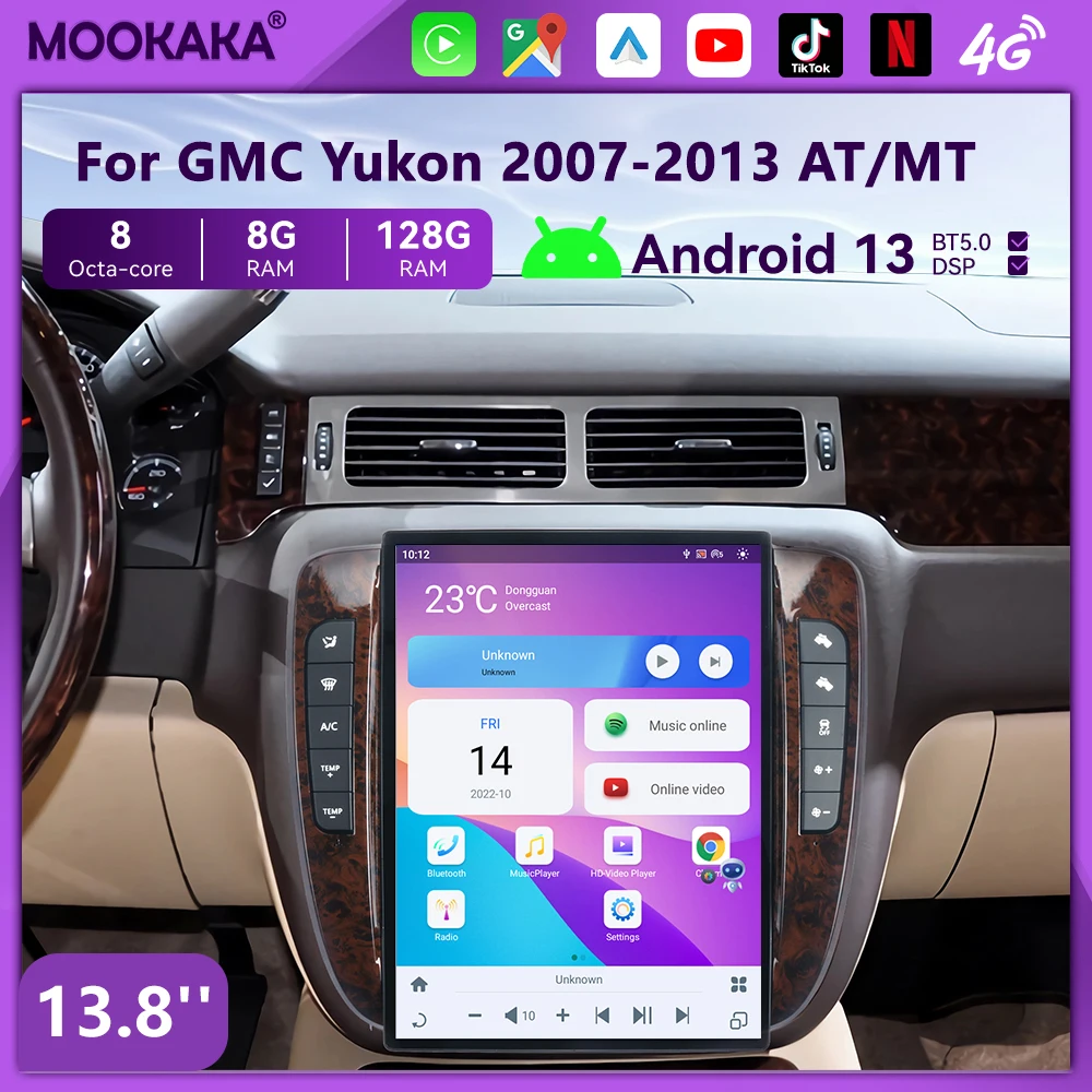 Vertical 13.8 Inch Touch Screen For GMC Yukon 2007-2013 Carplay Andriod13 Auto Car Radio Audio Player With GPS Navigation Stereo
Vertical 13.8 Inch Touch Screen For GMC Yukon 2007-2013 Carplay Andriod13 Auto Car Radio Audio Player With GPS Navigation Stereo