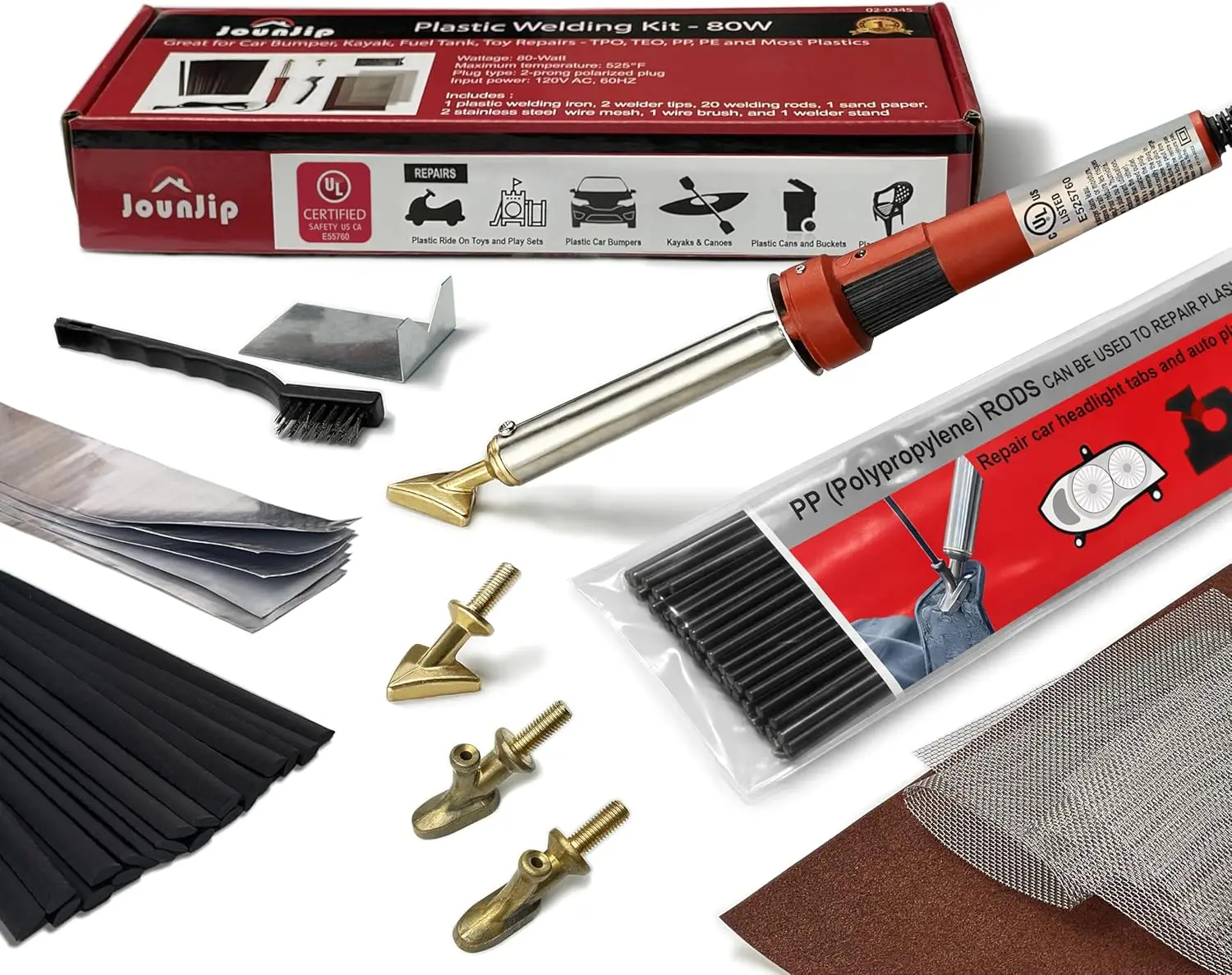 Plastic Welding Kit 80W Iron for Car Bumper Kayak Tank Repair
Plastic Welding Kit 80W Iron for Car Bumper Kayak Tank Repair