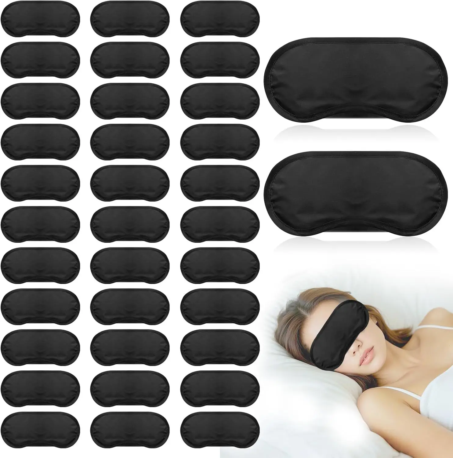 40 Pack Satin Sleep Masks with Nose Pad & Adjustable Strap for Adults, Black Eye Masks Bulk for Travel, Party Games, and Relaxation
40 Pack Satin Sleep Masks with Nose Pad & Adjustable Strap for Adults, Black Eye Masks Bulk for Travel, Party Games, and Relaxation